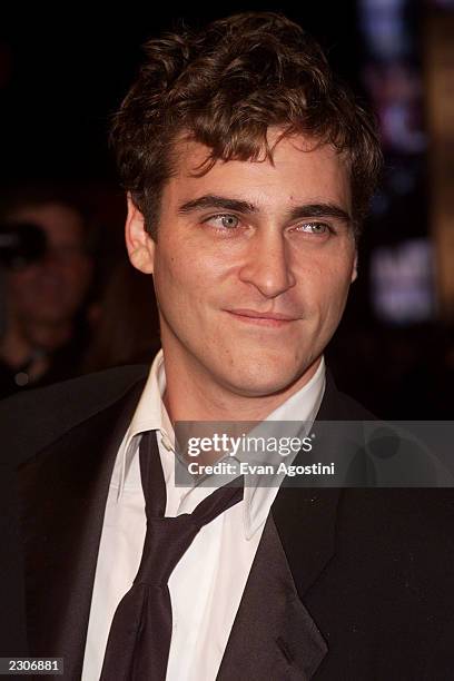 Joaquin Phoenix arrives at the Vanity Fair Oscar Party at Morton's following the 73rd Annual Academy Awards in Los Angeles, CA., Sunday, March 25,...