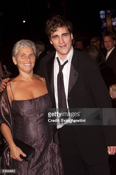 Joaquin Phoenix and his mother Heart arrive at the Vanity Fair Oscar Party at Morton's following the 73rd Annual Academy Awards in Los Angeles, CA.,...