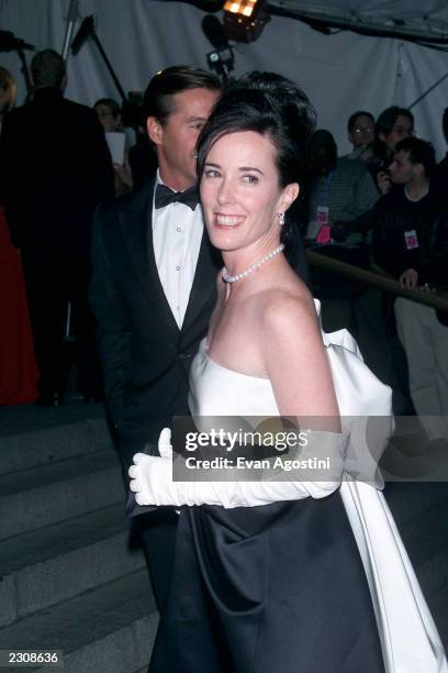 Designer Kate Spade arrives at the Metropolitan Museum's Costume Institute Gala for the opening of 'Jacqueline Kennedy: The White House Years' at the...