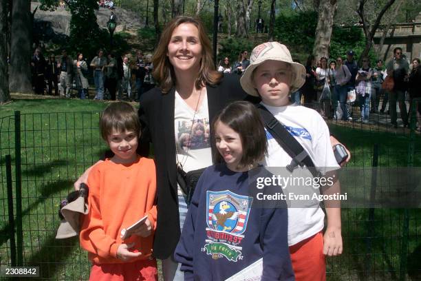 Meredith Vieira with her children at the 8th Annual Elizabeth Glaser Pediatric AIDS foundation's 'Kids for Kids' celebrity carnival at Wollman Rink...