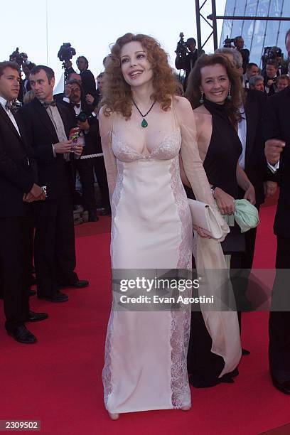 Francesca Dellera arrives at the premiere for the film 'The Pledge' at the 54th Cannes Film Festival in Cannes, France. . Photo by Evan...