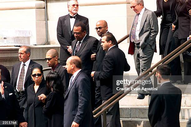 Damon Dash leaving R&B singer Aaliyah's funeral service at St. Ignatius Loyola Roman Catholic Church in New York City. 8/31/2001. Photo: Evan...