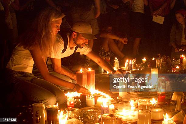 Candlelight vigil for the victims of the World Trade Center terrorist attack at Union Square in New York City. 9/13/2001. Photo: Evan...