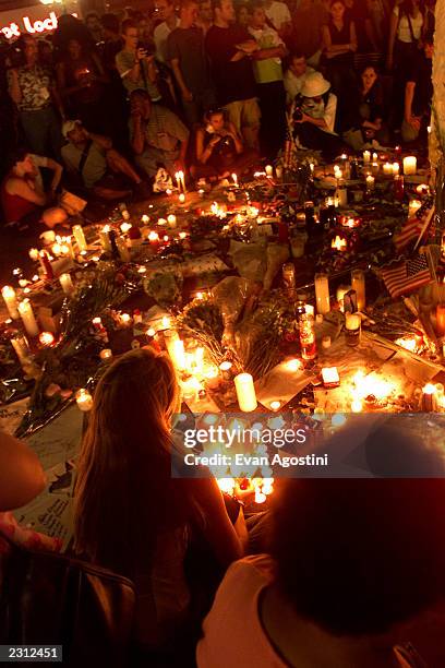 Candlelight vigil for the victims of the World Trade Center terrorist attack at Union Square in New York City. 9/13/2001. Photo: Evan...