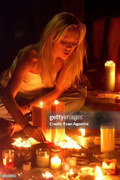 Candlelight vigil for the victims of the World Trade Center terrorist attack at Union Square in New York City. 9/13/2001. Photo: Evan...