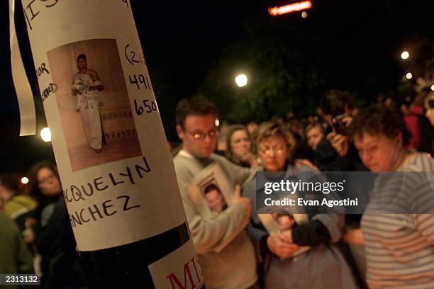 Candlelight vigil for peace and remembrance at Union Square in New York City, following the World Trade Center and Pentagon terrorist attacks....