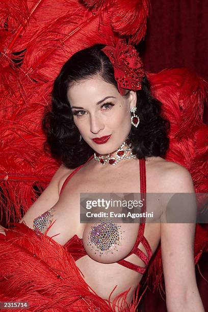 Performance artist DITA Von Teese previews her act for the N.Y. Debut of San Francisco's Exotic Erotic Ball at Webster Hall in New York City. ....