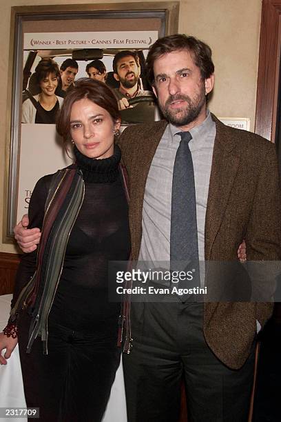 Actress Laura Morante with writer/director/actor Nanni Moretti attending a screening of "The Son's Room" at the Tribeca Screening Room in New York...