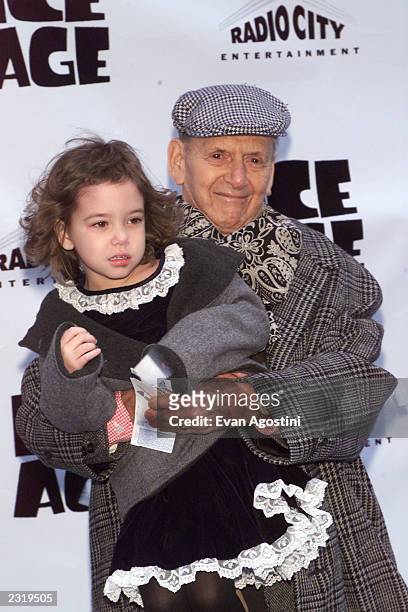 Actor Tony Randall with his daughter Julia arriving at the World Premiere of Twentieth Century Fox's "Ice Age" at Radio City Music Hall in New York...