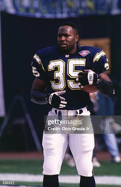 Rodney Calvert Running back Rodney Culver of the San Diego Chargers holds onto the ...