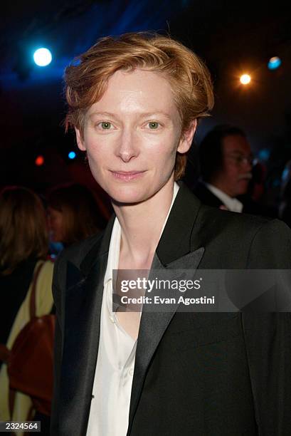 Actress Tilda Swinton at the "About Schmidt" Pre-Premiere party at Carlton Beach during the 55th Cannes Film Festival in Cannes, France. May 21,...