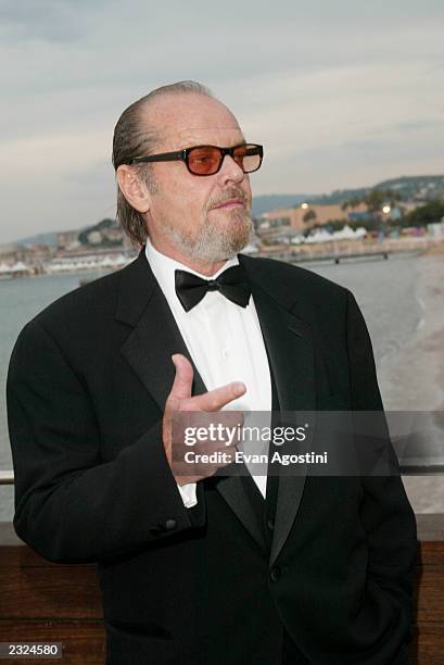 Jack Nicholson at the "About Schmidt" Pre-Premiere party at Carlton Beach during the 55th Cannes Film Festival in Cannes, France. May 21, 2002....