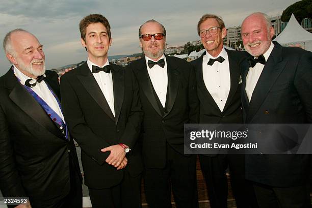 Actor Howard Hesseman, Dir. Alexander Payne, Jack Nicholson, Harry Gittes and New Line co-chairman Michael Lynne at the "About Schmidt" Pre-Premiere...