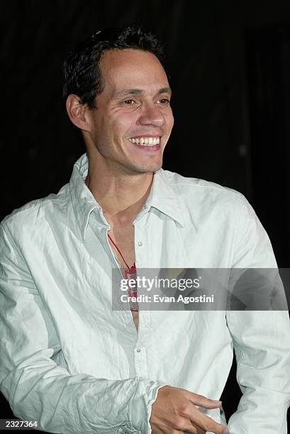 Marc Anthony at Z100's Zootopia summer concert event at Giants Stadium in East Rutherford, New Jersey. June 2, 2002. Photo: Evan Agostini/ImageDirect