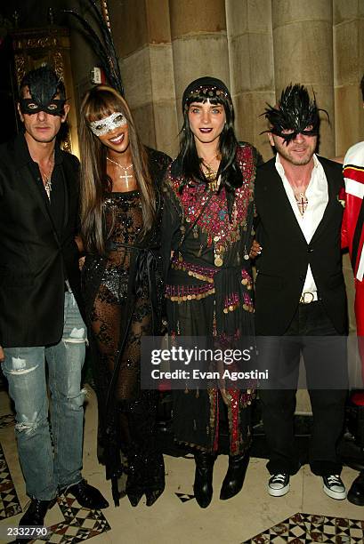 Stefano Gabbana, Naomi Campbell, Michelle Hicks and Domenico Dolce at Dolce & Gabbana's Halloween Party at Cipriani 42nd Street in New York City....