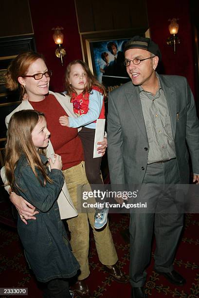 Actor Joe Pantoliano with wife Nancy and daughters Daniela and Isabella at the N.Y. Premiere of Warner Bros. "Harry Potter and the Chamber of...