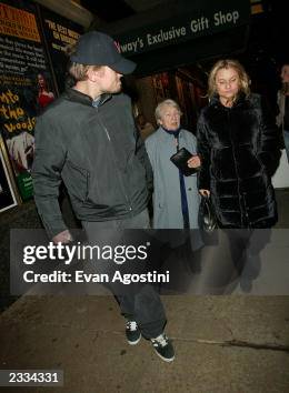 Leonardo DiCaprio leaving the Broadway musical