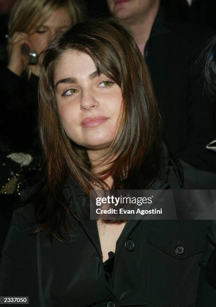 Aimee Osbourne attends the Sean John Fall/Winter 2003 Men's Collection fashion show at Cipriani 42nd Street during Mercedes-Benz Fashion Week...