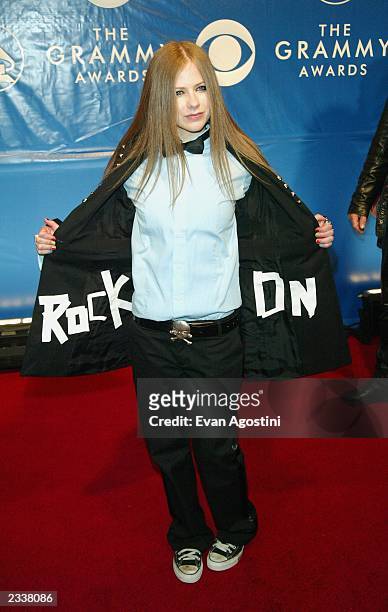Avril Lavigne attend the 45th Annual Grammy Awards at Madison Square Garden on February 23, 2003 in New York City.