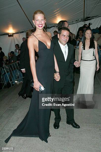 Model Karolina kurkova and designer Narciso Rodriguez arrive at the Metropolitan Museum of Art Costume Institute Benefit Gala sponsored by Gucci...