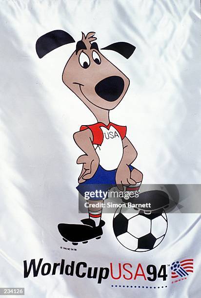 STRIKER, THE OFFICIAL MASCOT, AS IT APPEARS ON MERCHANDISE FOR THE 1994 WORLD CUP.