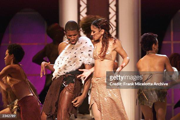 Usher and Mya performing on the Michael Jackson "30th Anniversary Celebration, The Solo Years" concert at New York's Madison Square Garden, Friday,...