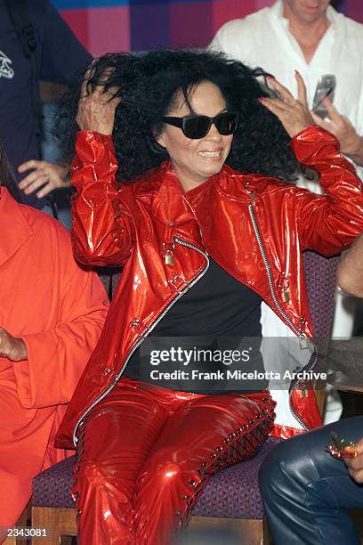 Diana Ross at the recording session for "We Are Family" at the Montel Williams Studio in New York City. The project is being produced by Nile...