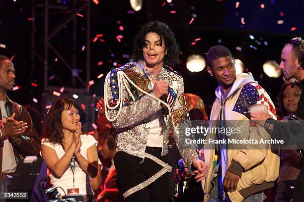 Michael Jackson at United We Stand: What More Can I Give? Concert. A music benefit in support of the recovery efforts from the September 11 attack on...
