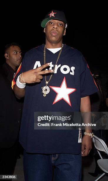 Jay-Z backstage at the 2001 Radio Music Awards at the Aladdin Hotel in Las Vegas Friday, Oct. 26, 2001. Photo by Frank Micelotta/ImageDirect