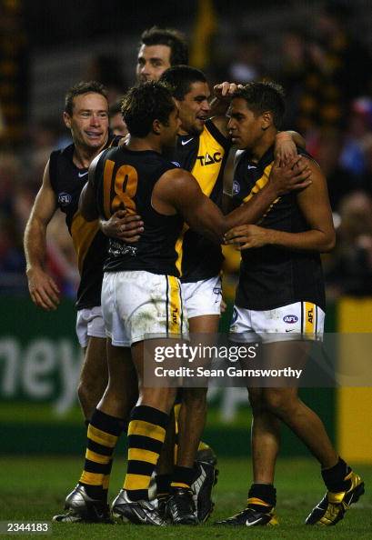 David Rodan David Rodan, Martin McGrath of the Tigers congratulates team mate ...