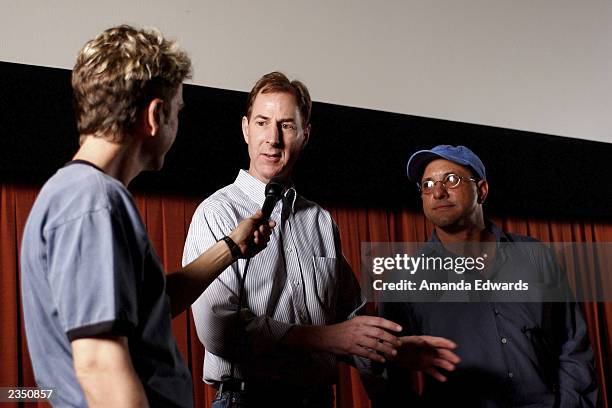 DancesWithFilms co-founder Michael Trent, director Doug Cox and actor Kyle T. Heffner answer audience questions at the LA Premiere of "Shrink Rap" at...