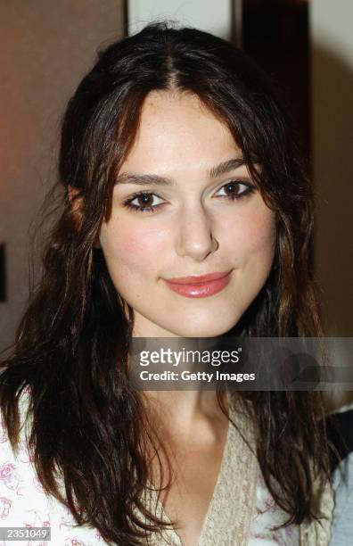 Actress Keira Knightley attends the launch of the Irish Film & Television Awards 2003 at the Four Seasons Hotel July 30, 2003 in Dublin, Ireland.