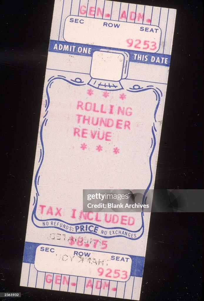 Bob Dylan & The Rolling Thunder Revue Concert Ticket