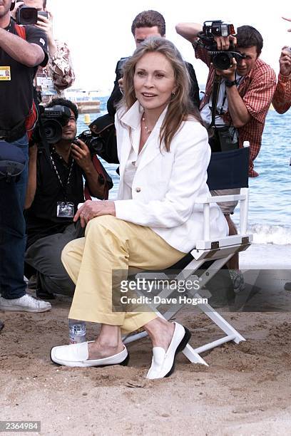 Faye Dunaway at The American Pavilion to discuss "The Yellow Bird", her directorial/writing debut at the 54th Cannes Film Festival in Cannes, France,...