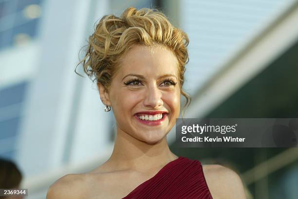Actress Brittany Murphy attends the MGM Pictures Los Angeles premiere of the film "Uptown Girls" at the ArcLight Cinerama Dome August 4, 2003 in...