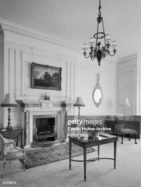 The Lancaster room of Clarence House in London, 1949. The house was built in 1825-27 by John Nash for the Duke of Clarence, later King William IV....