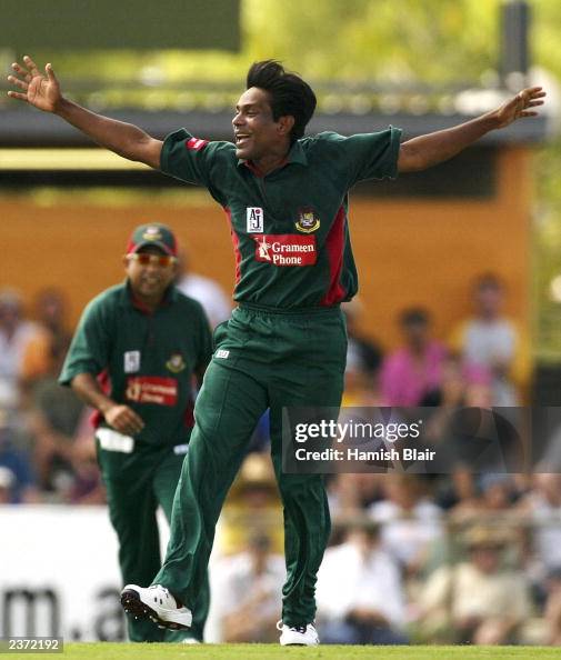 Bangladesh Rofik Mohammad Rafique of Bangladesh celebrates the wicket of Adam... News ...
