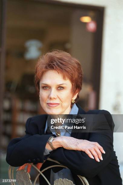 Portrait of Nancy Aniston, estranged mother of Jennifer Aniston, photographed at her friend's house in the San Fernando Valley of California,...