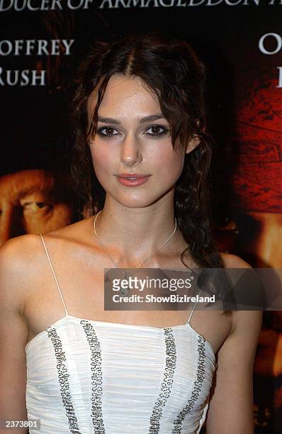 Actress Keira Knightley attends the Irish Premiere of "Pirates of the Caribbean" at UGC Cinema August 5, 2003 Dublin, Ireland.