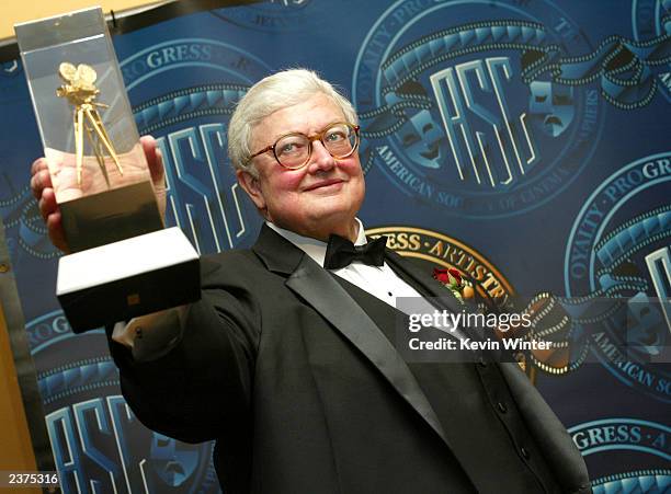Film Critic Roger Ebert receives a special award of recognition at the American Society of Cinematographers 17th Annual Outstanding Achievement...