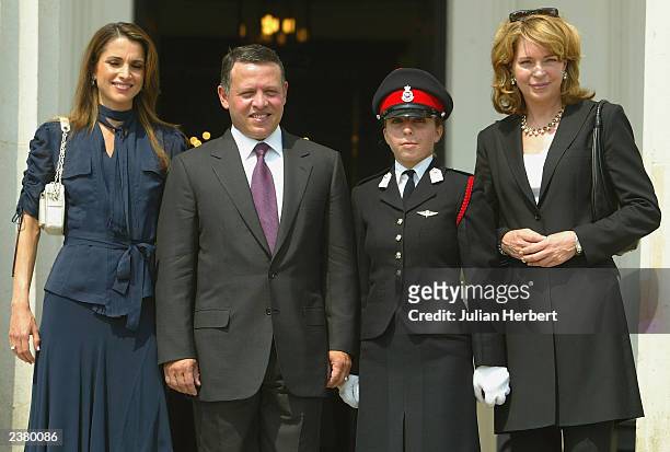 Officer Cadet Princess Iman of Jordan poses with her mother Queen Noor , her brother King Abdullah , and his wife Queen Rania after The 142nd...