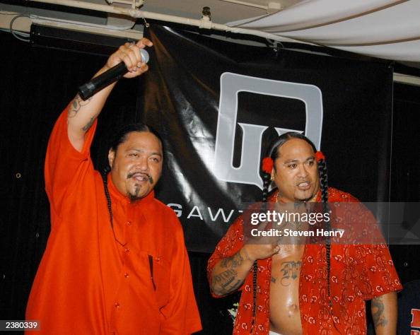 Kitna Ridd Gangsta Ridd and Kobra of Boo Yaa Tribe perform at the CD listening ...