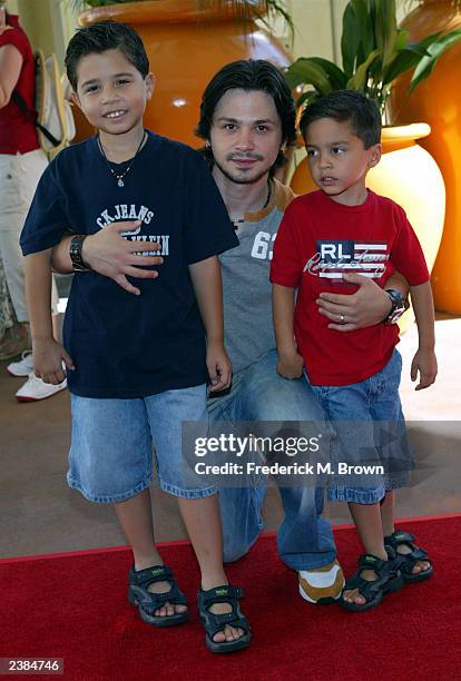 Actor Freddy Rodriquez and and his sons John Carlo and Elija attend the Celebrity Fundraiser for Children Affected by AIDS Foundation at the Kodak...