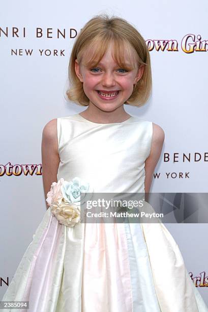 Actress Dakota Fanning attends the Southampton premiere of "Uptown Girls" at the United Artists Theater August 9, 2003 in Southampton, New York.