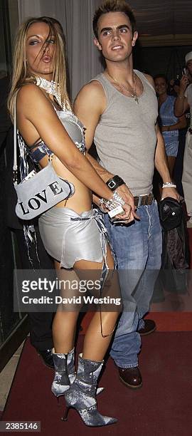 Pge 3 Model Jodie Marsh attends Pge 3 Model Lyndsay Dawn McKenzie's 25th Birthday party , with her boyfriend at The Mayfair Club August 9, 2003 in...