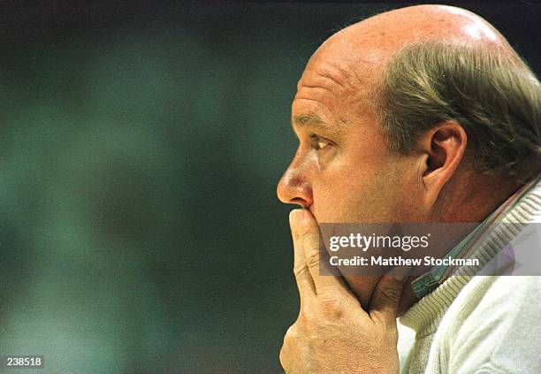 Head coach Rick Majerus of the Utah Utes looks on from the sideline during the first half of the NCAA Midwest Regional Tournament game against the...