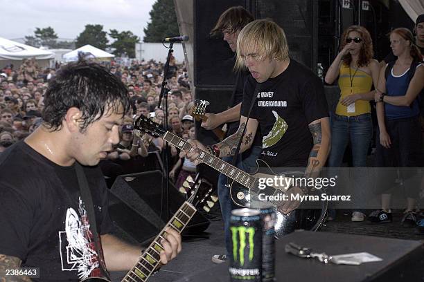 The Ataris perform at the 2003 Vans Warped Tour on Randall's Island on August 9, 2003 in New York City.