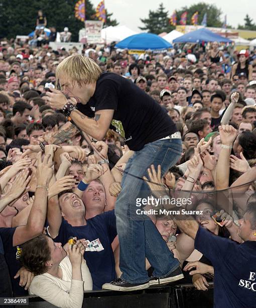 The Ataris perform at the 2003 Vans Warped Tour on Randall's Island on August 9, 2003 in New York City.