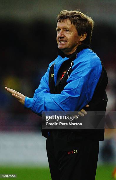 Watford assistant manager Terry Burton during the Pre-Season Friendly match between Northampton Town and Watford held on July 30, 2003 at the...