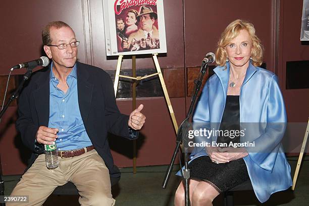 Humphrey Bogart's son Stephen Bogart and Ingrid Bergman's daughter Pia Lindstrom attend the press conference for the 60th Anniversary of "Casablanca"...